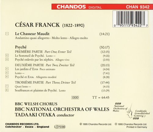BBC National Orchestra of Wales, Tadaaki Otaka - Franck: Le Chausseur maudit, Psyché (1995) CD-Rip