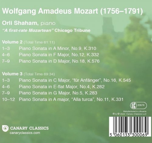 Orli Shaham - Mozart: Piano Sonatas, Vol. 2 & Vol. 3 (2022) [Hi-Res]