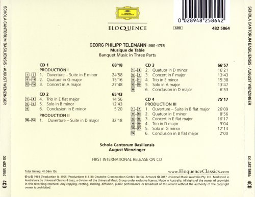August Wenzinger - Telemann: Musique de Table (1964) [2017 4CD Box Set]
