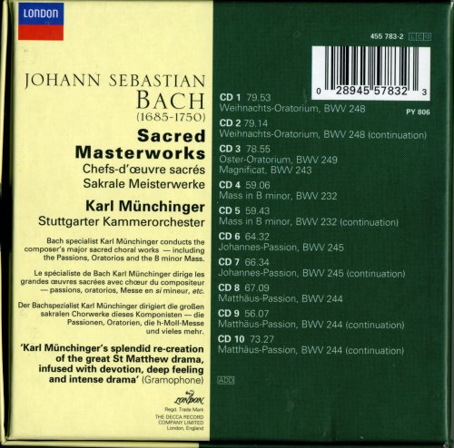 Karl Münchinger - Bach: Sacred Masterworks (1997) [10CD Box Set]