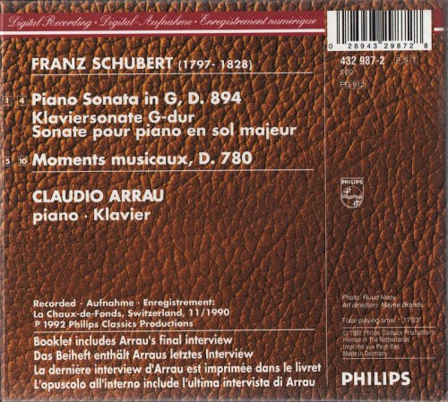 Claudio Arrau - The Final Sessions Vol. 1: Schubert (1992) CD-Rip