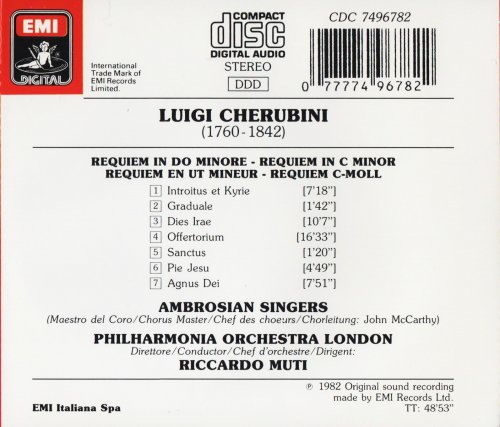 Riccardo Muti - Cherubini: Requiem in D minor (1982) CD-Rip