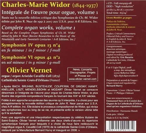 Olivier Vernet - Widor: Symphonies No. 4 & 6 (2008)