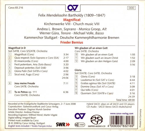 Frieder Bernius - Mendelssohn: Magnificat (2008)