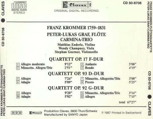 Peter-Lukas Graf, Carmina-Trio - Krommer: Flute Quartets (1987)