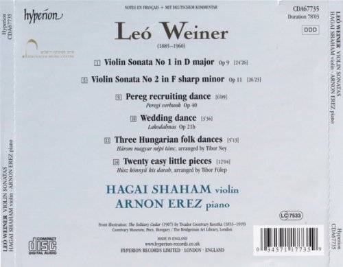 Hagai Shaham, Arnon Erez - Weiner: Violin Sonatas (2009)