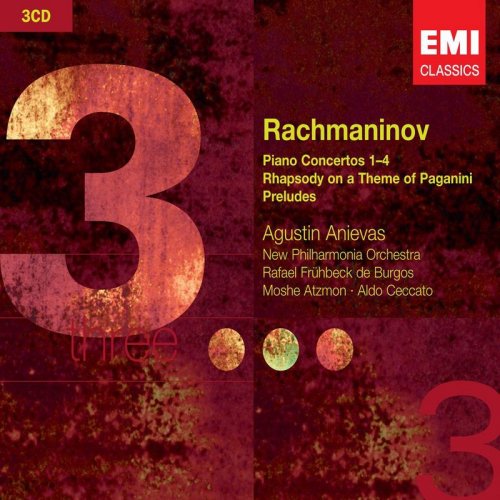 Agustin Anievas, New Philharmonia Orchestra, Rafael Frühbeck de Burgos - Rachmaninov: Piano Concertos Nos. 1-4, Rhapsody on a Theme of Paganini & Preludes [3CD] (2007)
