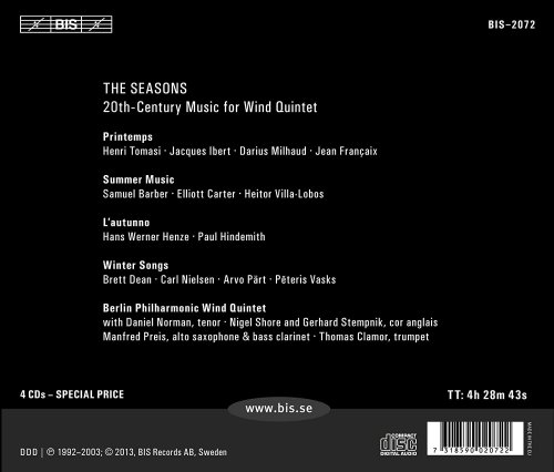 Berlin Philharmonic Wind Quintet - The Seasons: 20th-Century Music for Wind Quintet [4CD] (2013)