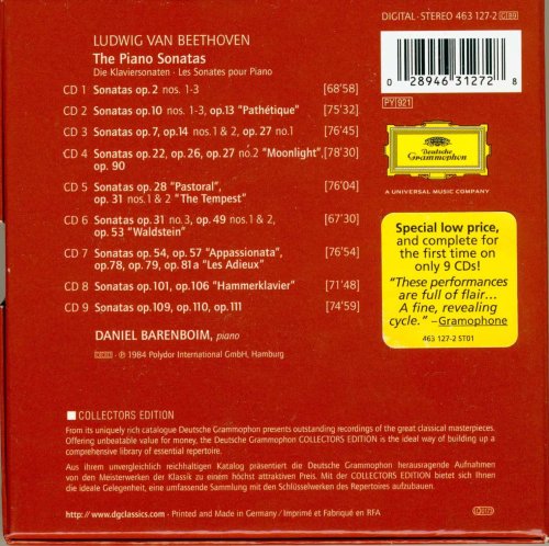 Daniel Barenboim - Beethoven: The Piano Sonatas (9CD BoxSet) (1999) CD-Rip