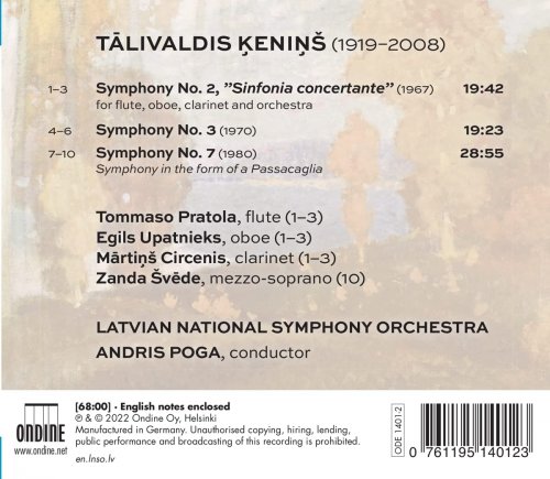 Latvian National Symphony Orchestra & Andris Poga - Ķeniņš: Symphonies Nos. 2, 3 & 7 (2022) [Hi-Res]