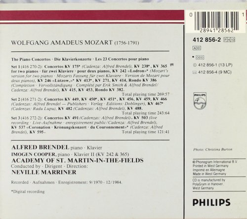 Alfred Brendel, Academy of St. Martin-in-the-Fields, Neville Marriner - Mozart: The Piano Concertos (10CD BoxSet) (1985) CD-Rip