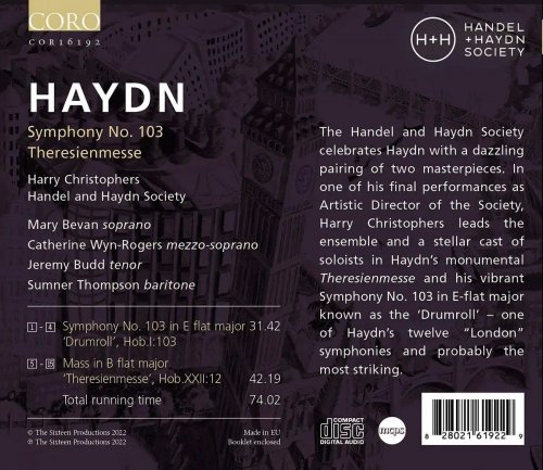 Handel and Haydn Society, Harry Christophers - Haydn: Symphony No. 103 & Theresienmesse (Live) (2022) [Hi-Res]