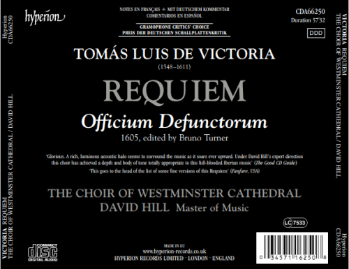 Westminster Cathedral Choir, David Hill - Victoria: Requiem (1987)