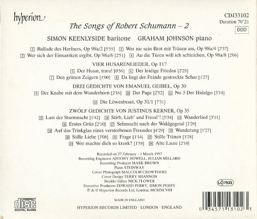 Simon Keenlyside, Graham Johnson - Schumann: Lieder, Vol. 2 (1998) CD-Rip