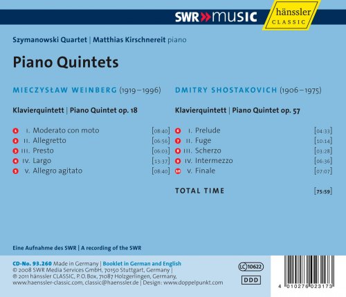 Szymanowski Quartet, Matthias Kirschnereit - Shostakovich & Weinberg: Piano Quintets (2011)