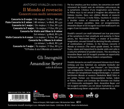 Amandine Beyer, Gli Incogniti - Vivaldi: "Il Mondo al rovescio" - Concerti con molti istromenti (2022) [Hi-Res]