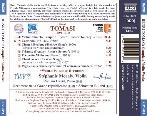 Stéphanie Moraly, Orchestre de la garde Républicaine, Romain David, Sébastien Billard - Tomasi: Complete Violin Works (2022) [Hi-Res]