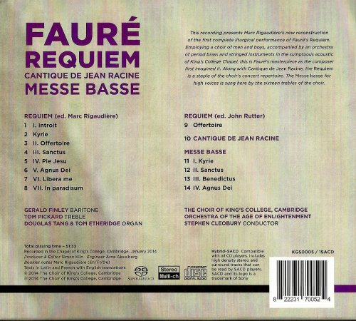 Orchestra of the Age of Enlightenment, Stephen Cleobury - Fauré: Requiem, Messe Basse (2014) CD-Rip