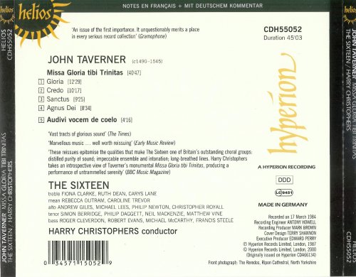 The Sixteen, Harry Christophers - Taverner: Missa Gloria tibi Trinitas, Audivi vocem de coelo (2000)