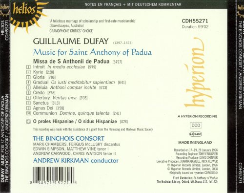 The Binchois Consort, Andrew Kirkman - Dufay: Music for Saint Anthony of Padua (2008)