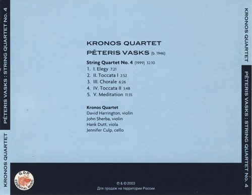 Kronos Quartet - Peteris Vasks: String Quartet No. 4 (2003) CD-Rip