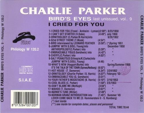 Charlie Parker - Bird's Eyes: Last Unissued, Vol. 9 (1996) 320 kbps+CD Rip