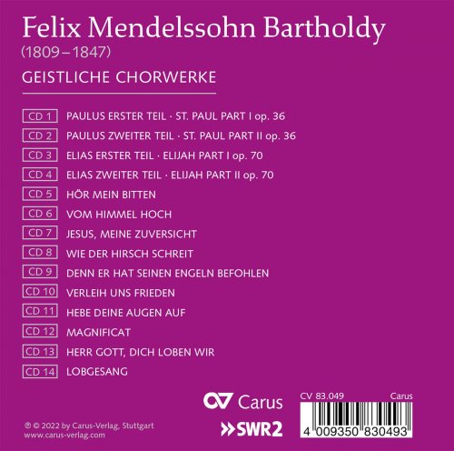 Kammerchor Stuttgart - Mendelssohn: Geistliche Chorwerke [14CD] (2022)