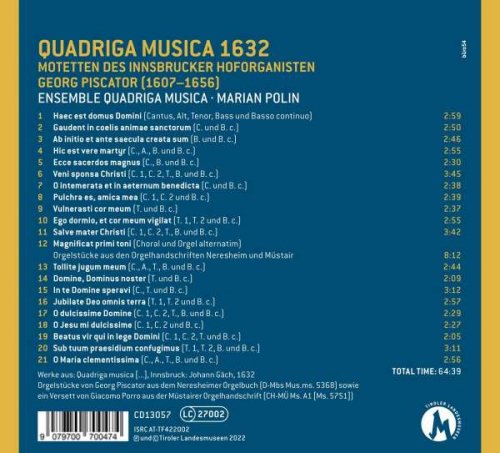 Ensemble Quadriga Musica, Marian Polin - Piscator: Quadriga Musica (2022)