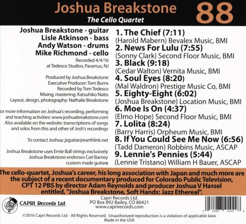 Joshua Breakstone The Cello Quartet - 88 (2016)