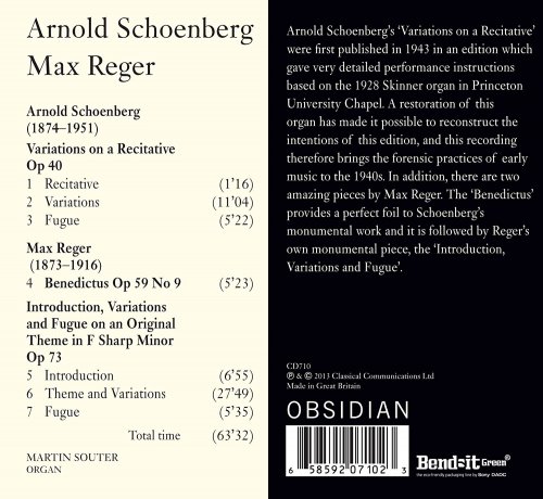 Martin Souter - Schoenberg: Variations on a Recitative - Reger: Benedictus - Variations on an Original Theme (2013)