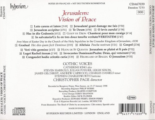 Gothic Voices, Christopher Page - Jerusalem: Vision of Peace (1998)