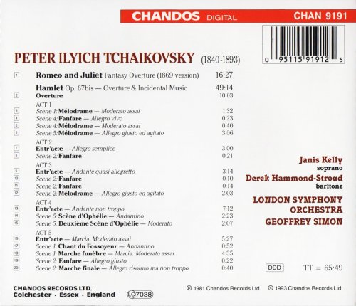 London Symphony Orchestra, Geoffrey Simon - Tchaikovsky: Romeo and Juliet, Hamlet-incidental music (1993) CD-Rip