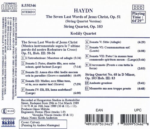 Kodály Quartet - Haydn: The Seven Last Words, String Quartet op. 103 (1991) CD-Rip