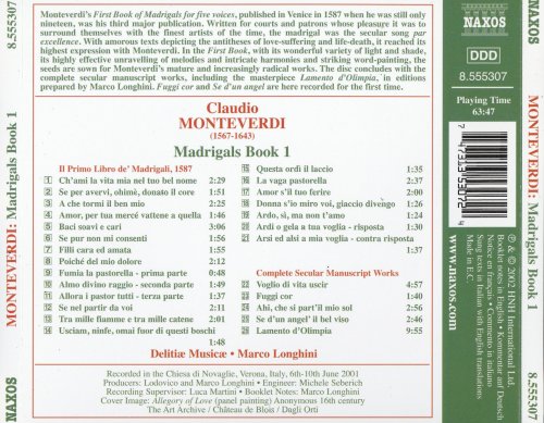 Delitiæ Musicæ, Marco Longhini - Monteverdi: Madrigals Book 1 (2002)