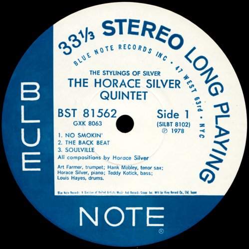 Horace Silver Quintet - The Stylings of Silver (1978) LP