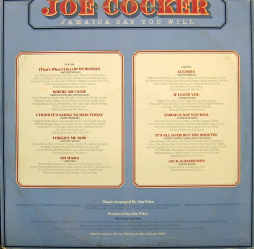 Joe Cocker - Jamaica Say You Will (1975) LP