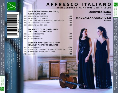 Ludovica Rana, Maddalena Giacopuzzi - Ferruccio Busoni, Francesco Cilea, Giuseppe Martucci: Affresco Italiano (19th Century Italian Music with Cello) (2022)