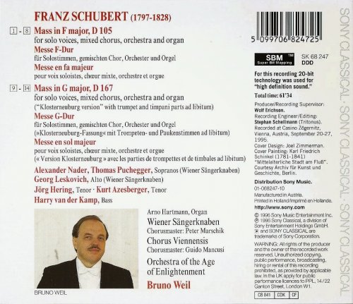 Orchestra of the Age of Enlightenment, Bruno Weil - Schubert: Mass in F major D 105, Mass in G major D 167 (1996) CD-Rip