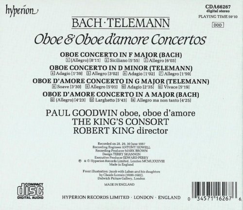 Paul Goodwin, The King's Consort, Robert King - J.S. Bach, Telemann: Oboe & Oboe d'amore Concertos (1988) CD-Rip