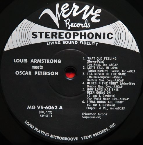 Louis Armstrong & Oscar Peterson - Louis Armstrong Meets Oscar Peterson (2001) LP