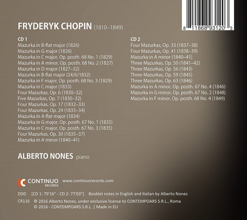 Alberto Nones - Chopin: Complete Mazurkas (2016)