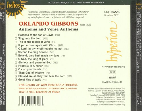 Robin Blaze, Stephen Varcoe, The Choir of Winchester Cathedral, David Hill - Gibbons: Anthems and Verse Anthems (2007)