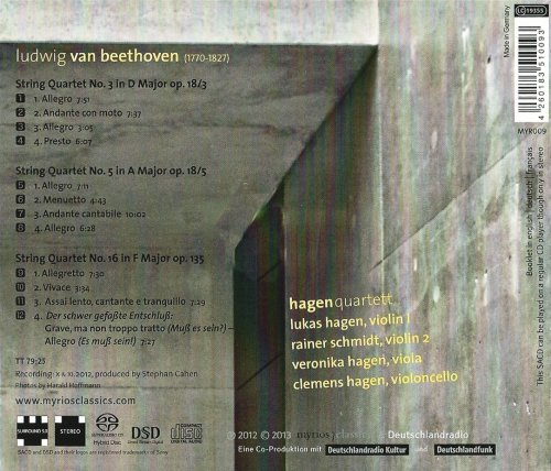 Hagen Quartett - Beethoven: String Quartets Nos. 3, 5 & 16 (2013) CD-Rip