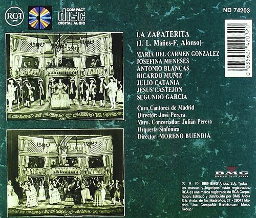 Orquesta Sinfonica, Manuel Moreno Buendia - Francisco Alonso: La Zapaterita (1989) CD-Rip