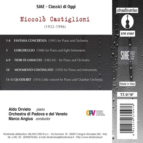 Aldo Orvieto, Orchestra Di Padova E Del Veneto, Marco Angius - Castiglioni: Quodlibet - Complete Works for Piano & Orchestra (2019) [Hi-Res]
