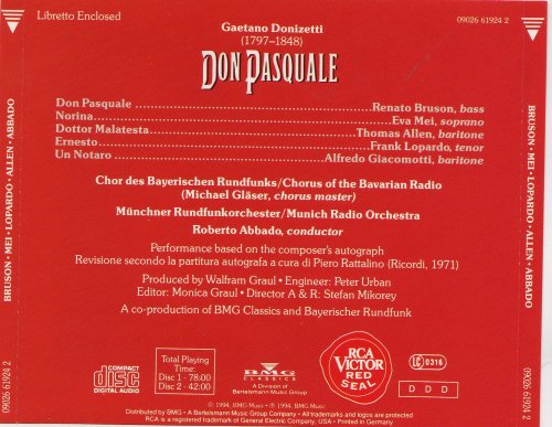 Chor des Bayerischen Rundfunks, Muenchner Rundfunksorchester, Roberto Abbado - Donizetti: Don Pasquale (1993)