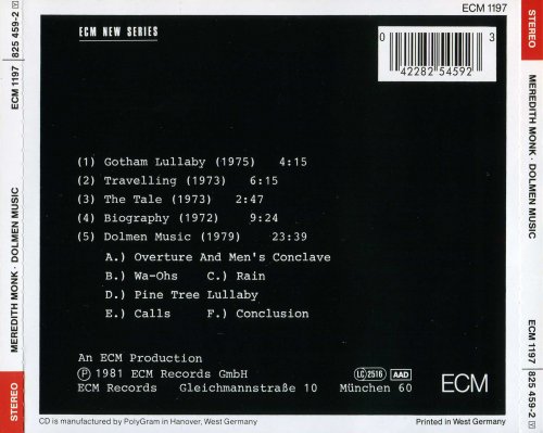 Meredith Monk - Dolmen Music (1981) CD-Rip