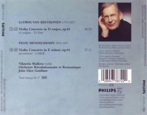 Viktoria Mullova, Orchestre Revolutionnaire et Romantique, John Eliot Gardiner - Beethoven, Mendelssohn: Violin Concertos (2003) CD-Rip