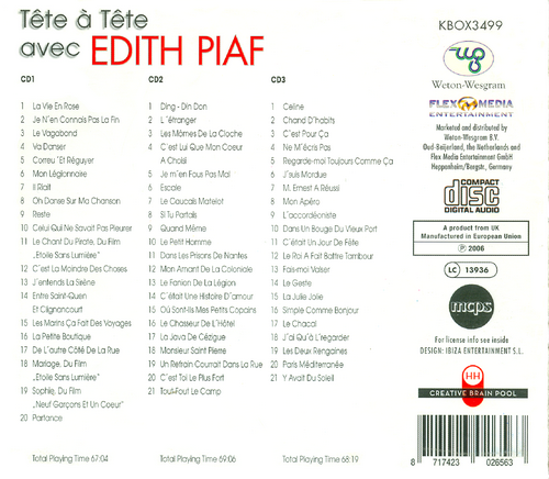 Edith Piaf - Tête-à-Tête avec Edith Piaf (2006) CD-Rip