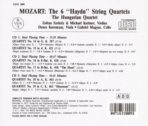 Hungarian Quartet - Mozart: The 6 "Haydn" String Quartets (1991)